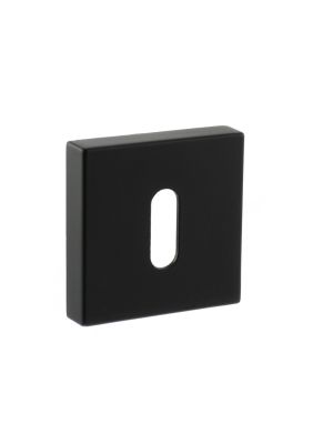STATUS Matt Black Key Escutcheon on S4 Square Rose (Pair) | T2073