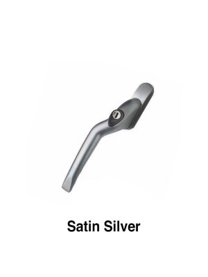 Mila Pro-Linea Cranked Espag Locking Window Handle - Satin Silver (Right Hand)