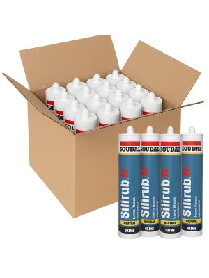 Box of 24 Soudal Silirub N Neutral Cure Building Silicone Sealant