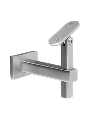 Square Adjustable Handrail Bracket - Wall Fix Plate to Flat Mount