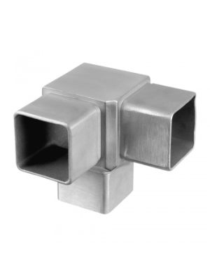 Square Flush 90 Degree 3 Way Tube Connector