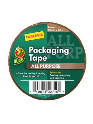 Shurtape Duck Tape Packing Twin Pack - Brown (50mm x 25m)