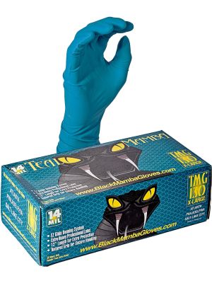 Teal Mamba Powder Free Latex Disposable Gloves - (Box of 50)
