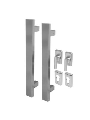 BLU Inline Rectangular T Bar Handle for Straight Slide Doors - 316 Stainless Steel 