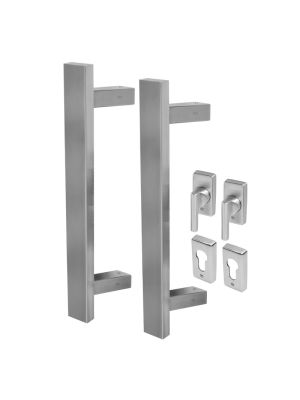 BLU Offset Rectangular T Bar Handle for Straight Slide Doors - 316 Stainless Steel 