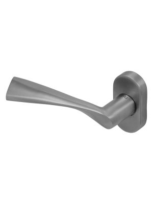 BLU WH990 Wing Lever Door Handle on Oval Rose - Stain Stainless Steel (316 Marine Grade)