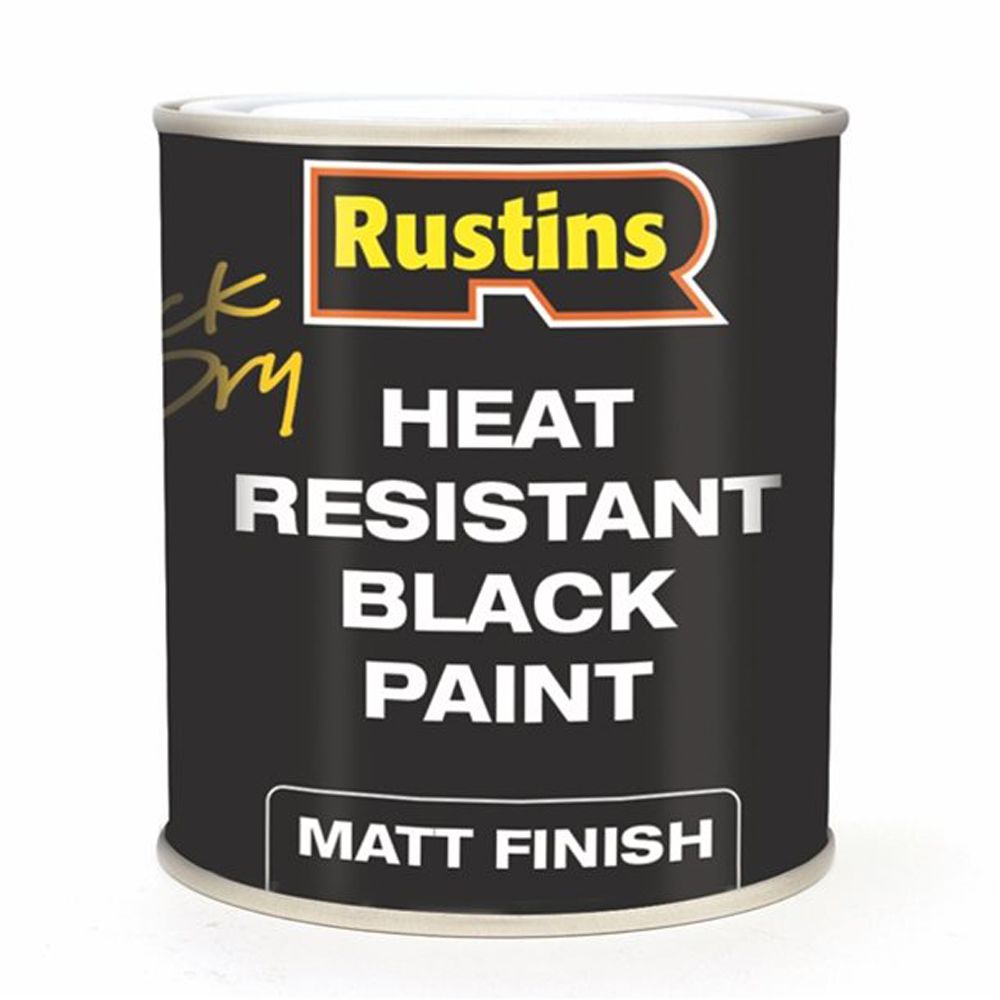 Rustins Heat Resistant Paint Black 500ml