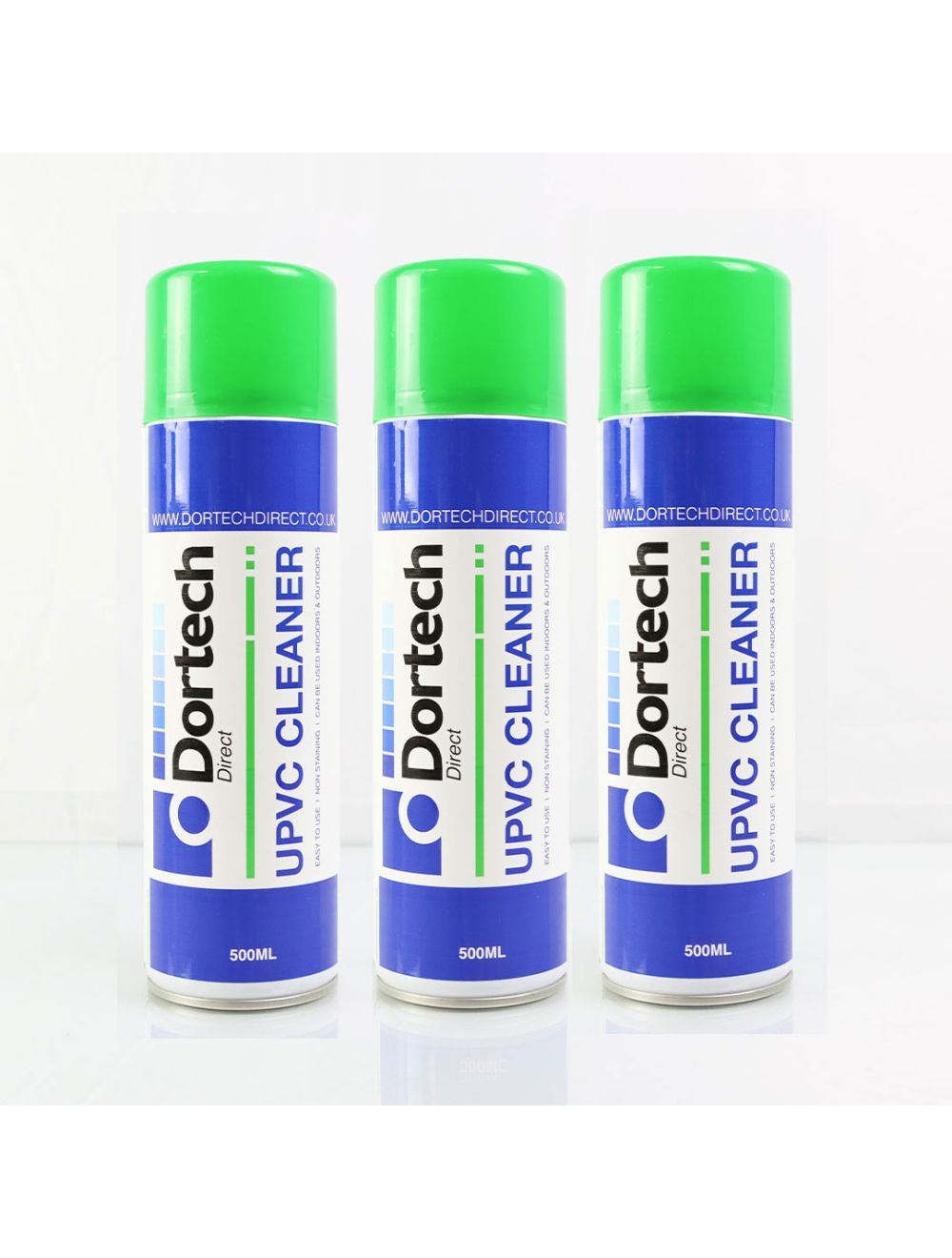 Pack of 3 Dortech Direct UPVC Cleaner Sprays (500ml)