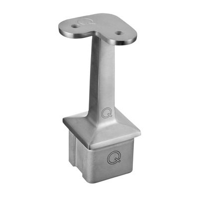 Square Handrail Straight Saddle Corner Flat Support - Grade 316