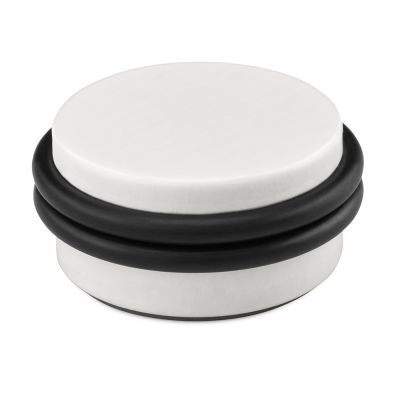 Adhesive Double O-Ring Wooden Door Stop - White | F2063