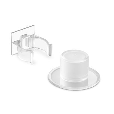 Adhesive Cylindrical Door Stop & Clamp Retainer - Transparent | F2068