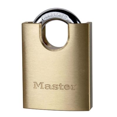 Masterlock 50mm Brass Padlock with 20mm shrouded hardened steel shackle (50mm x 20mm)