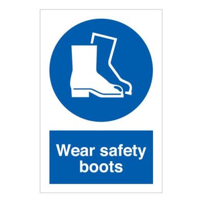 Jactone- Wear safety boots sign – Rigid PVC