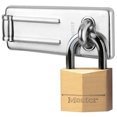 Masterlock 40mm Keyed Brass Padlock with 89mm Hasp (40mm x 89mm)