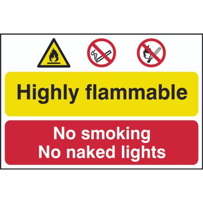 Jatone- Highly flammable/No smoking Sign - Rigid PVC