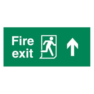 Fire Exit Arrow Up -150 x 450mm - - Self Adhesive Vinyl