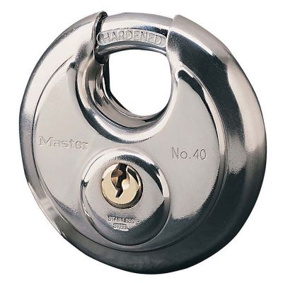 Masterlock 70mm Wide Stainless Steel Discus Padlock with Shrouded Shackle (70mm)