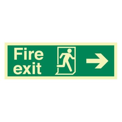 Fire exit running  arrow right – Photoluminescent
