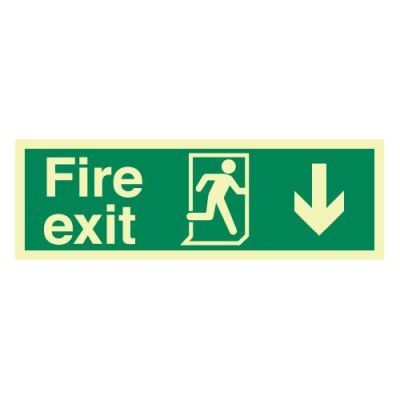 Jactone Fire exit running man arrow down – Photoluminescent