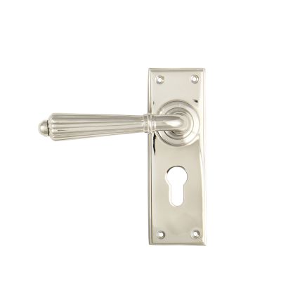 Polished Nickel Hinton Lever Euro Lock Set - 45325 | From the Anvil