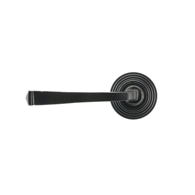 Black Avon Round Lever on Rose Set (Beehive) - 45625 | From the Anvil