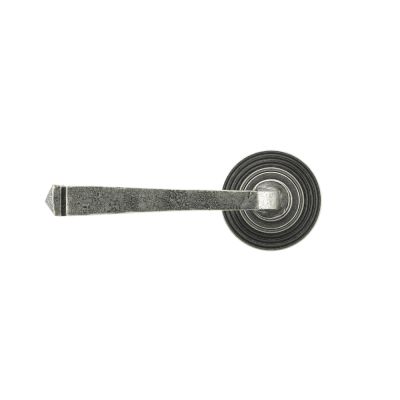 Pewter Avon Round Lever on Rose Set - 45633|From the Anvil