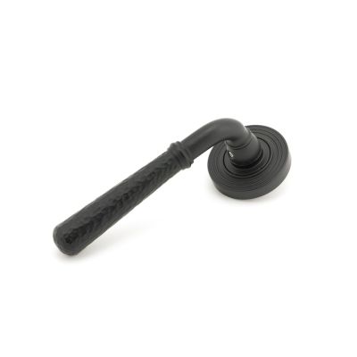 Matt Black Hammered Newbury Lever on Rose Set - 45653 | From the Anvil