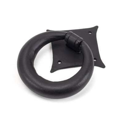 Matt Black Ring Door Knocker - 49594 | From the Anvil