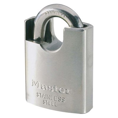 Masterlock 50mm Wide Stainless Steel Padlock with Shrouded Shackle (550EURD)