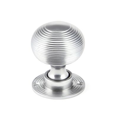 Satin Chrome Heavy Beehive Mortice/Rim Knob Set - 91974 | From the Anvil