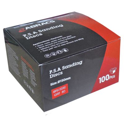 PSA SANDING DISC 150mm x 80g (Pack of 100)