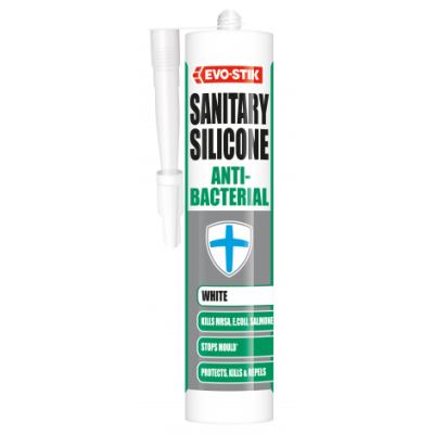 Evo-Stik Anti-Bacterial Sanitary Silicone Sealant - White