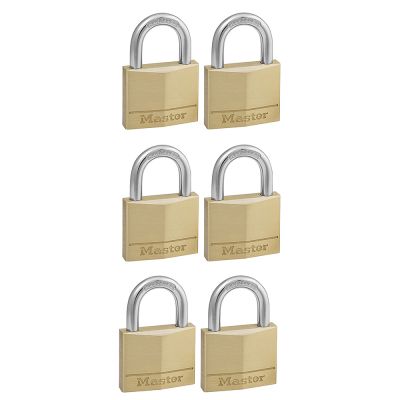 Masterlock 6 x 40mm padlocks - 22mm hardened steel shackle (40mm x 22mm)