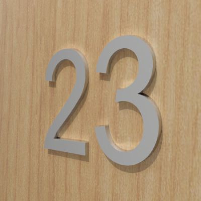 BLU Front Door Numbers - Satin Stainless Steel (316 Marine Grade)