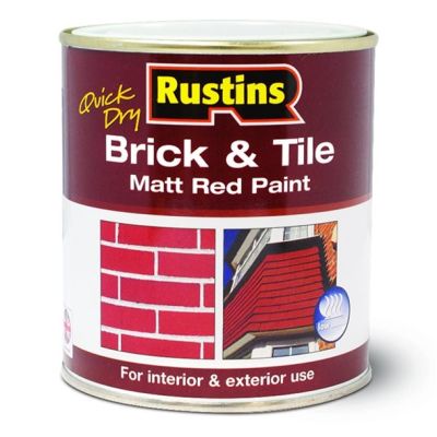 Rustins Quick Dry Brick & Tile Paint - Matt Red (500ml) | R1035