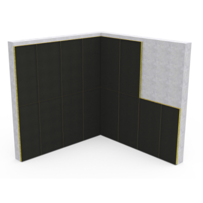 Siderise- Tissue Faced Stone Wool Acoustic Lining Slab - Black