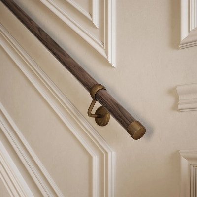 Rothley Ebony & Antique Brass 3.3m Handrail Kit | D8958