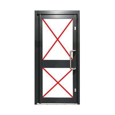 Aluminium Single Door, Unglazed - With Midrail