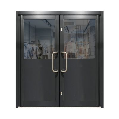Aluminium Double Door Double Glazed Half-Panel - Anthracite Grey RAL 7016 (PAS24)