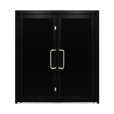 Aluminium Double Door Full Panel - Black RAL 9005 (PAS24)