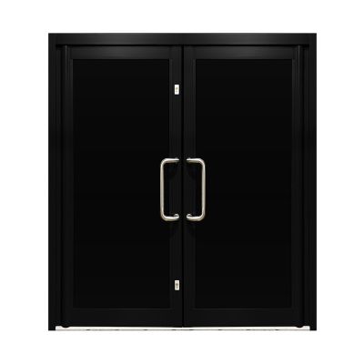 Aluminium Double Door Full Panel - Black RAL 9005 (PAS24)