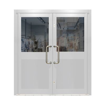 Aluminium Double Door Double Glazed Half-Panel - White RAL 9010 (PAS24)