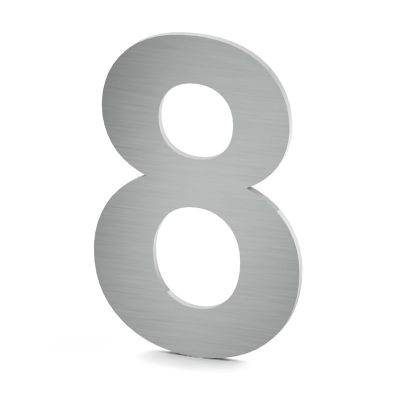 BLU Front Door Number 8 - Satin Stainless Steel (316 Marine Grade)