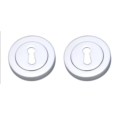 Matching Round Key Hole Escutcheon (Pairs) - Polished Chrome