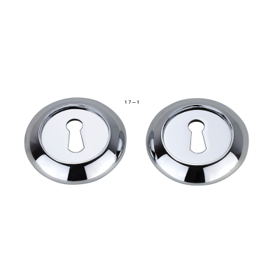 Matching Round Raised Key Hole Escutcheon (Pairs) - Polished Chrome