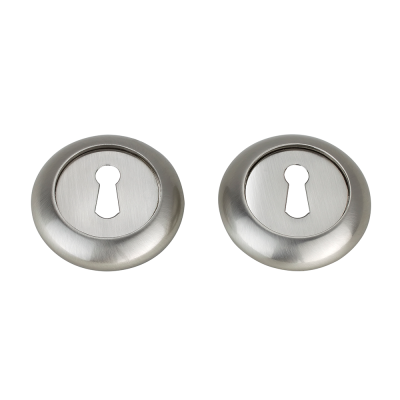 Matching Round Raised Key Hole Escutcheon (Pairs) - Satin Nickel