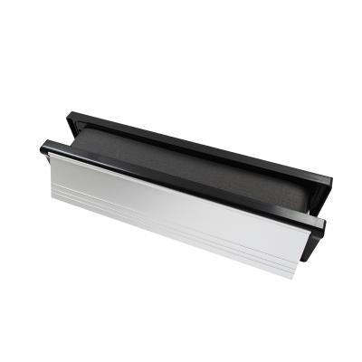 Fire Rated Intumescent Letterboxes Defender Range - 12” Satin Anodised Aluminium (30 Minute Fire Rated)