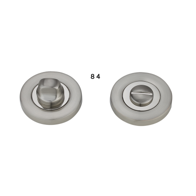 Matching Bathroom Round Thumb Turn - Satin Nickel / Polished Nickel