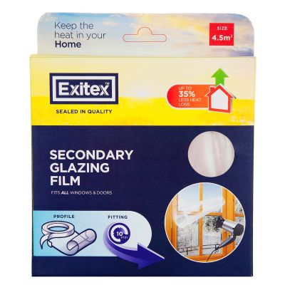 Exitex Insulating Film for Windows, Transparent Glazing Film 4.5m2 (3m x 1.5m)