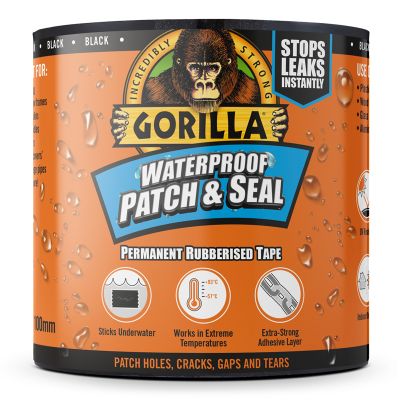 Gorilla Waterproof Patch & Seal Seal Tape - Black (3m Roll) | G6022
